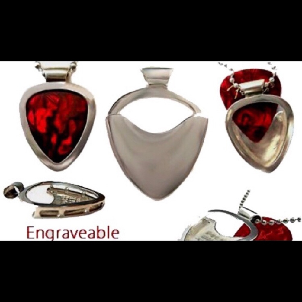 Pickbay Guitar Pick Holder Pendant in Stainless steel holds Picks for you NEW